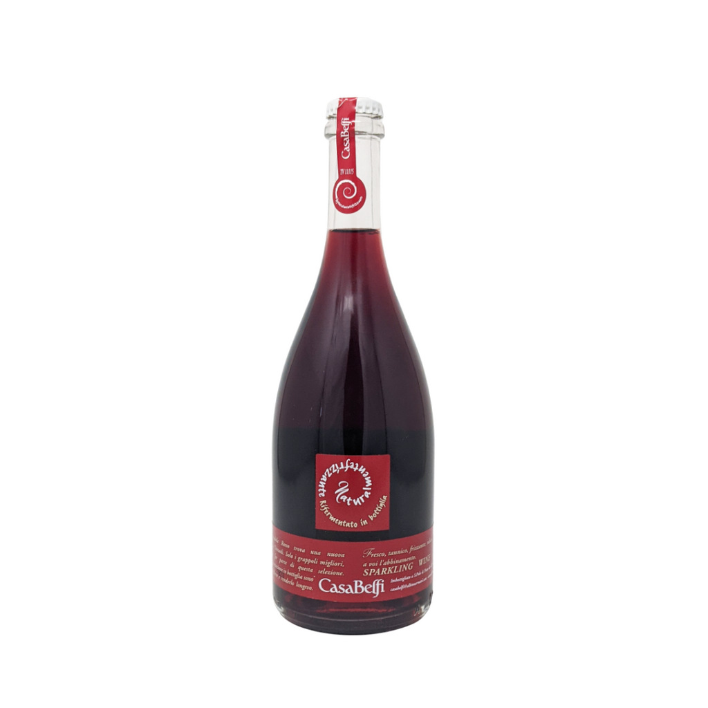 A bottle of NV Frizzante Rosso by Casa Belfi from The Living Vine