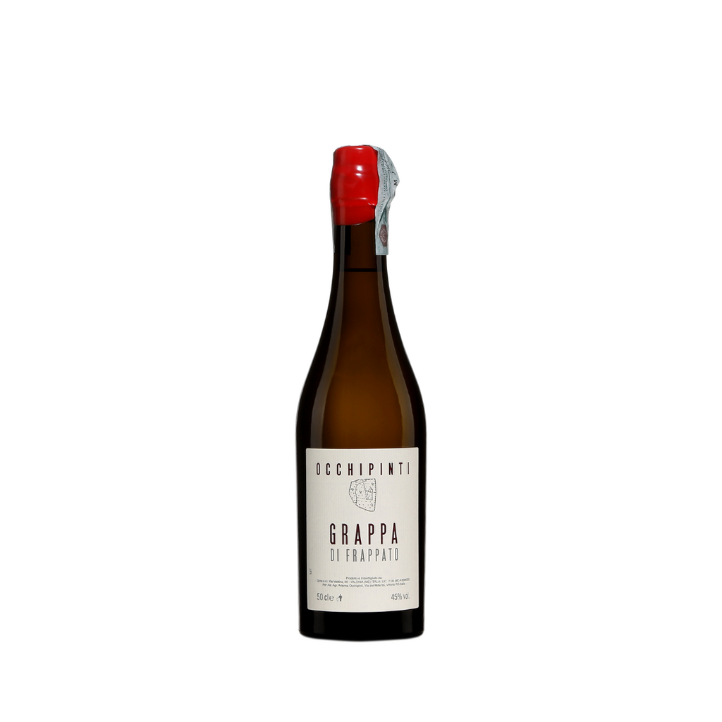 A bottle of Grappa di Frappato by Azienda Agricola Arianna Occhipiniti from The Living Vine