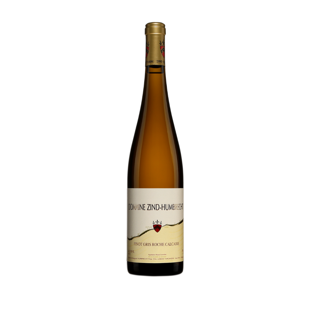 A bottle of 2018 Pinot Gris Calcaire by Zind-Humbrecht from The Living Vine
