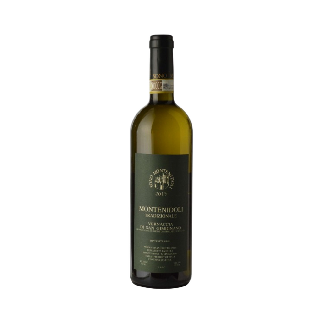A bottle of 2018 Tradizionale Vernaccia by Montenidoli from The Living Vine
