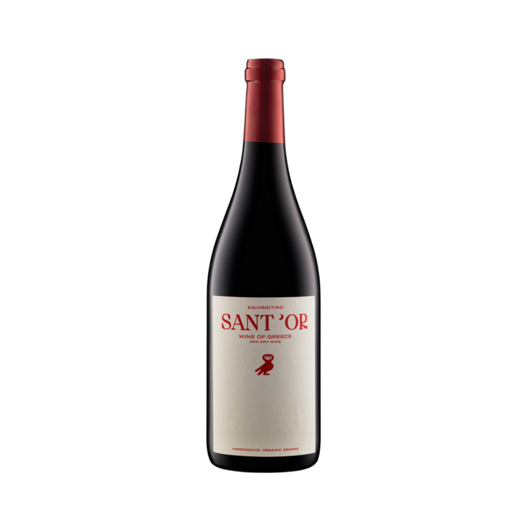 A bottle of 2019 Agiorgitiko by Sant'Or Wines from The Living Vine