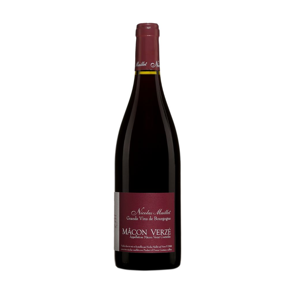 A bottle of 2019 Mâcon Verzé Rouge by Domaine Nicolas Maillet from The Living Vine